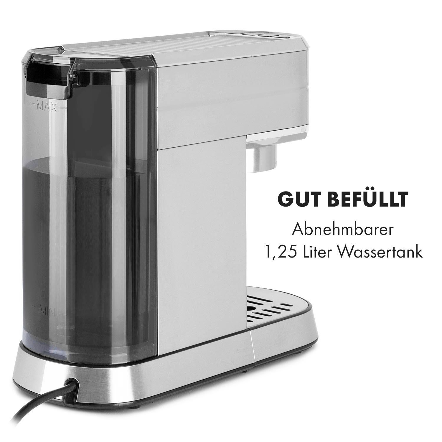 Klarstein Filterkaffeemaschine Futura Espressomaker, Für jede Tasse: Stoppfunktion für die richtige Menge