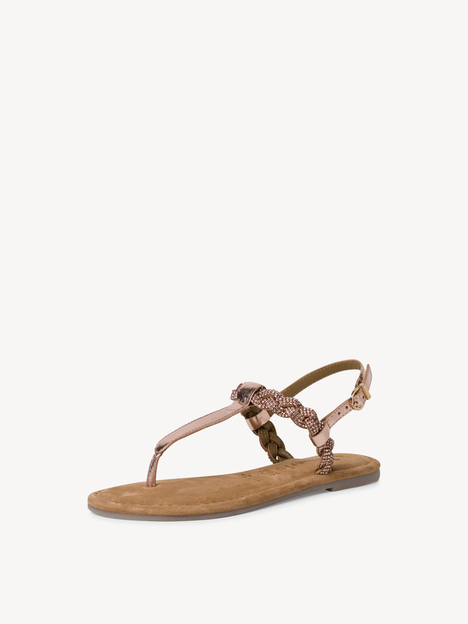Sandale en cuir - métallique