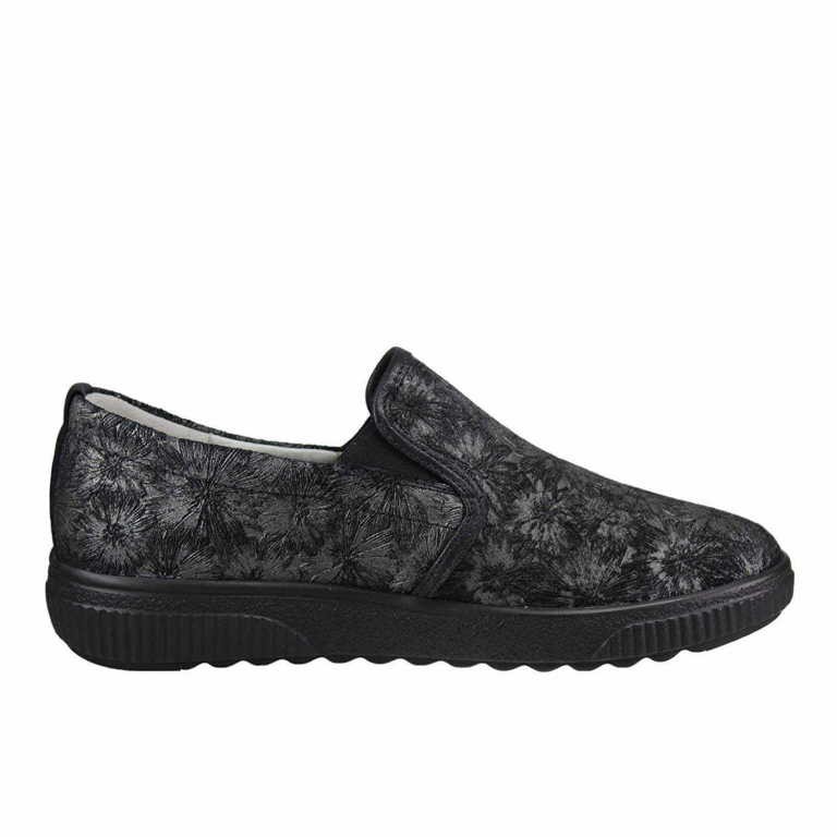 WALDLÄUFER Komfort Slipper schwarz Daisy Bronx