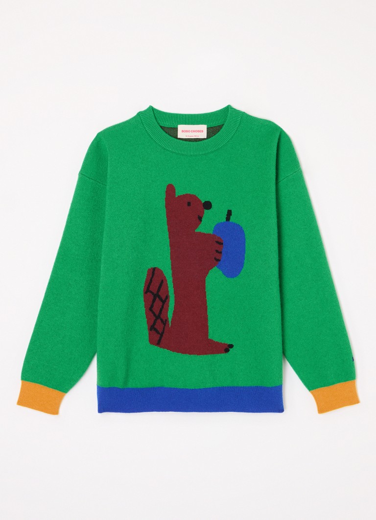 Pulover tricotat fin cu imprimeu BOBO CHOOSE