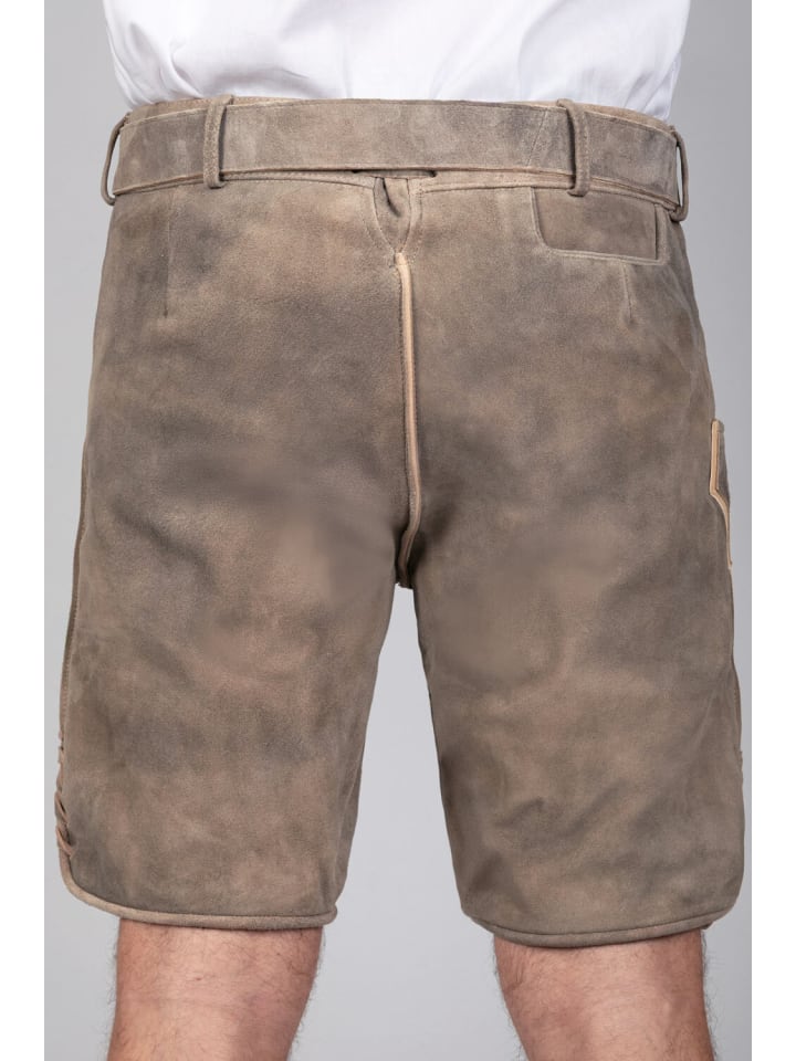 Edelnice Kurze Wildbock Lederhose Kare in grau günstig kaufen