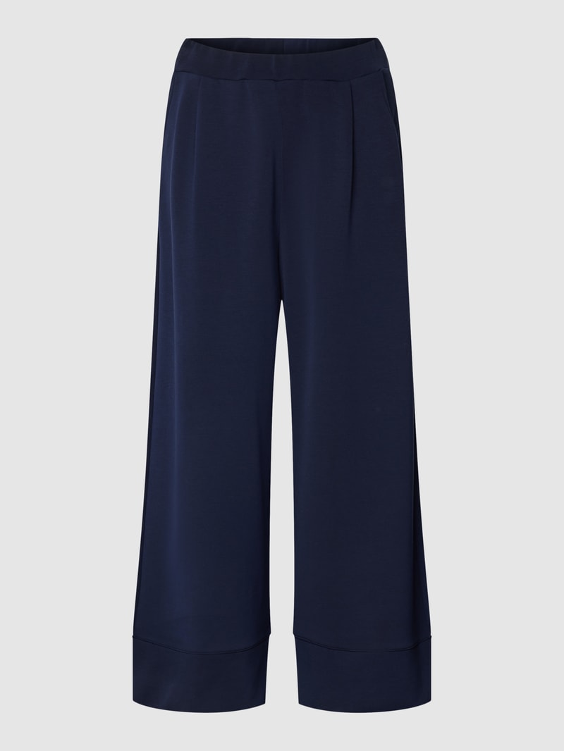 Stoffhose in verkürzter Passform in marineblau