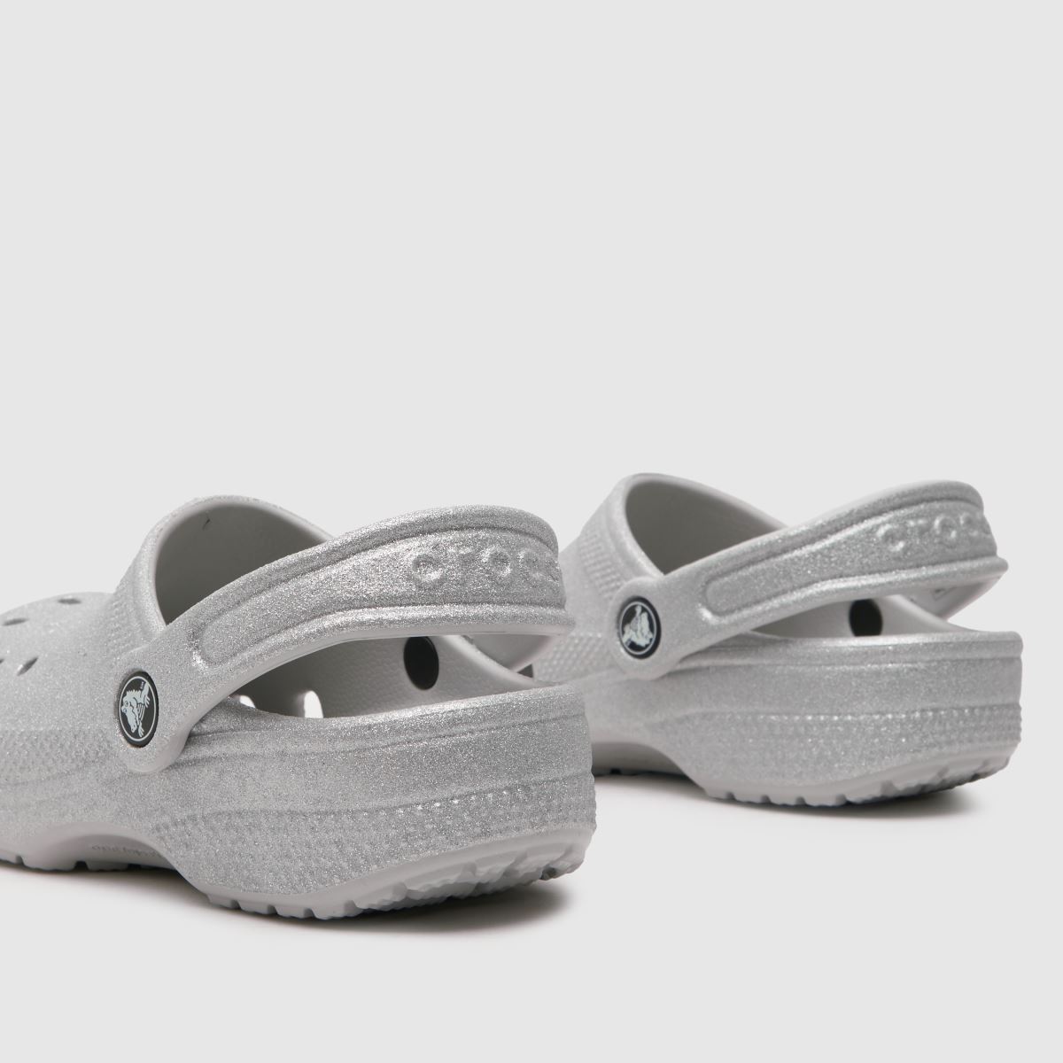 Crocs ezüst klasszikus csillámos klumpa lányok junior szandál