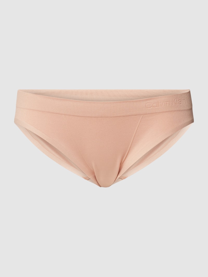 Slip mit Logo-Bund Modell 'BIKINI' in beige