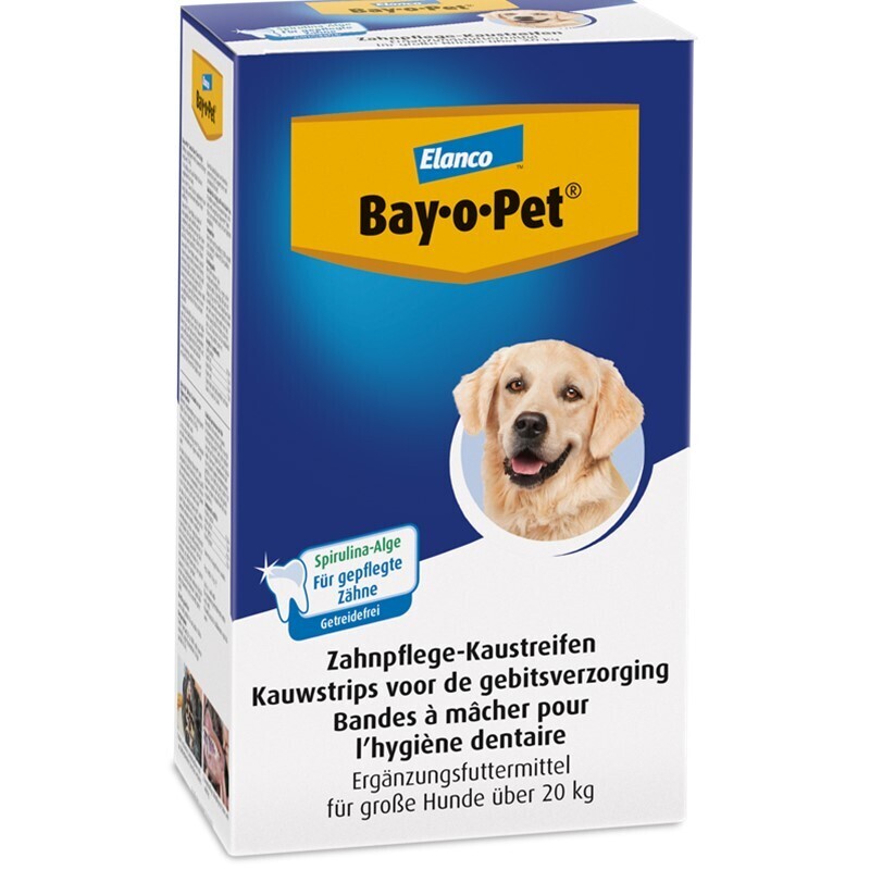 Bay-o-Pet Snacks Bay-o-Pet ELANCO Zahnpflege-Kaustreifen Alge, 140g für große Hunde