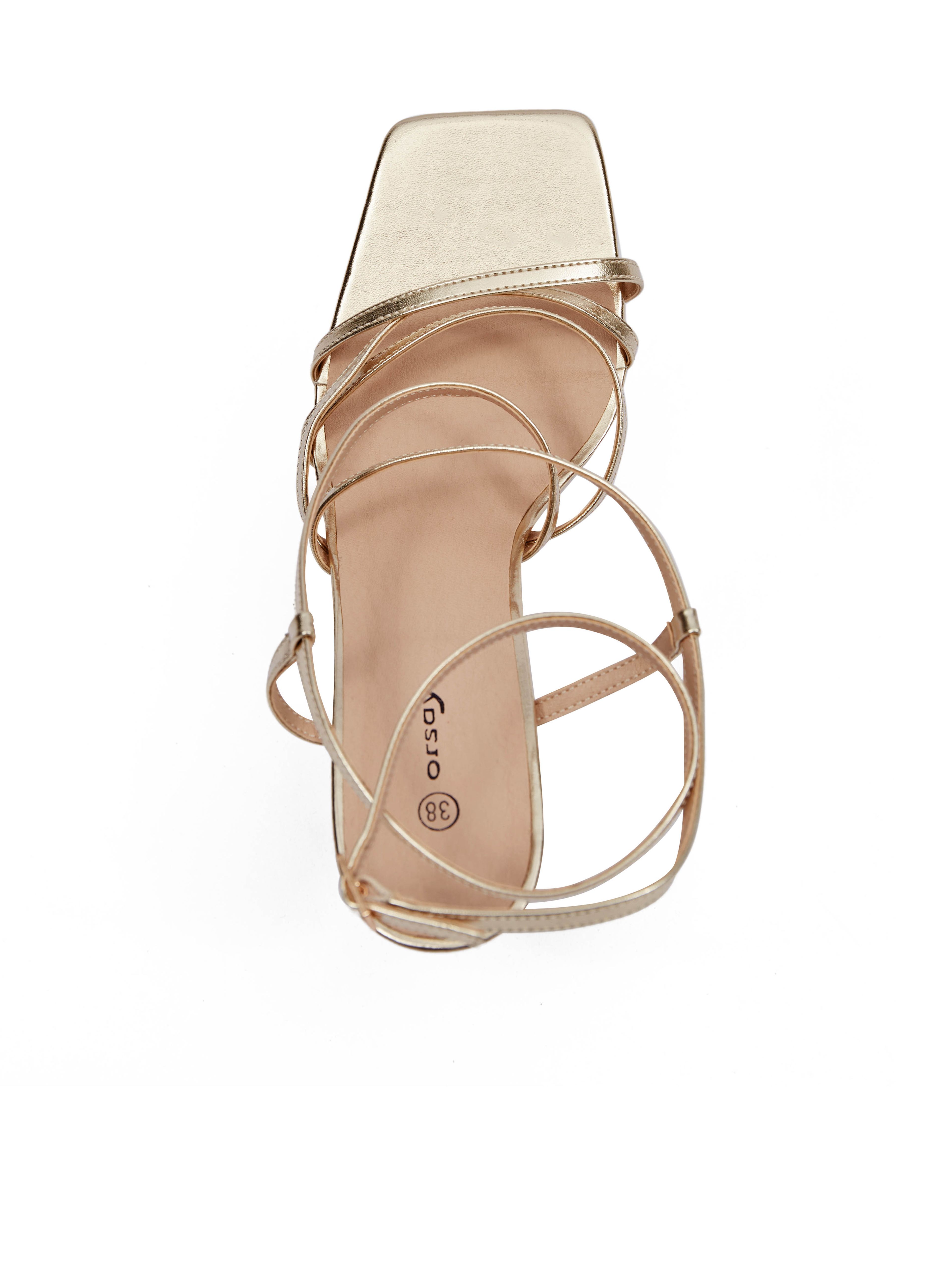 Goldfarbene Damen Sandalen mit Absatz ORSAY