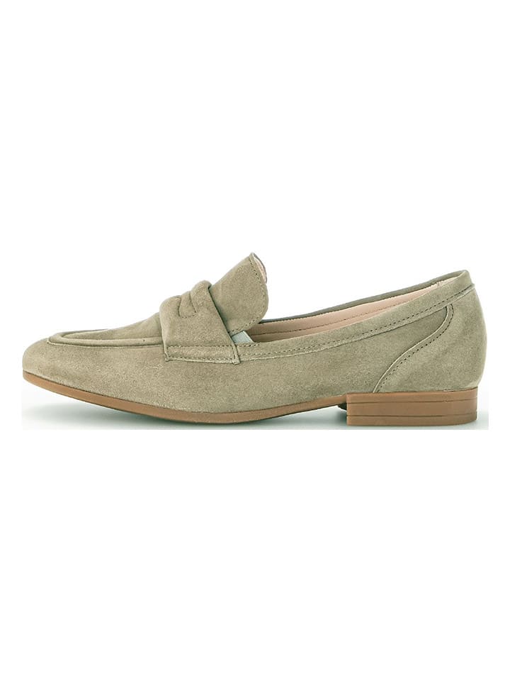 Gabor Leder-Slipper  in Khaki günstig kaufen