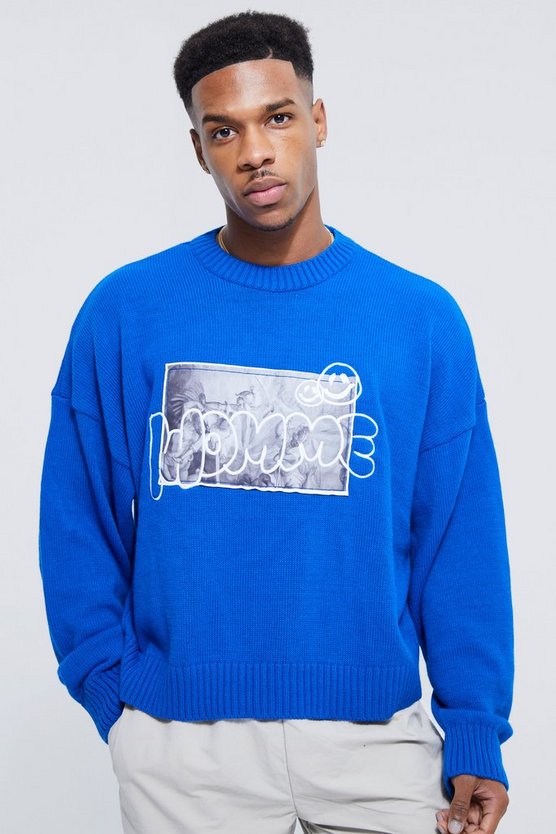 Pullover mit Homme-Stickerei