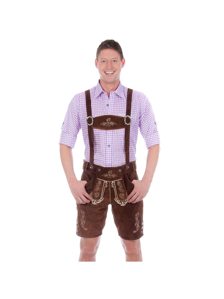 Edelnice Lederhose in dunkelbraun günstig kaufen