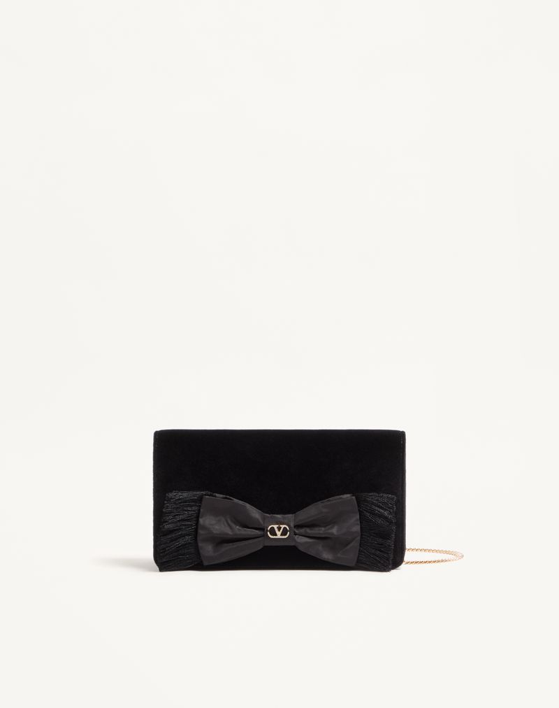 Mini bolsa de ombro de veludo exclusiva VLogo