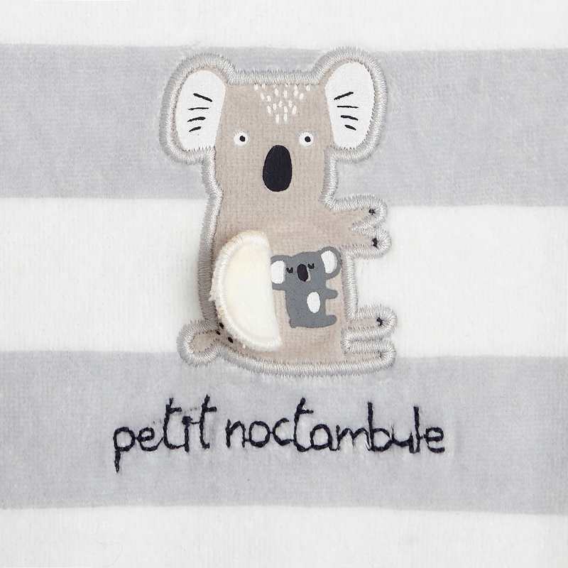 Pyjama bébé en velours bio à volet à soulever gris Absorba