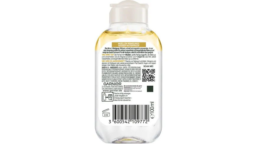 Garnier Skin Active Mizellen Reinigungswasser All In 1 waterproof Mini 100 ml
