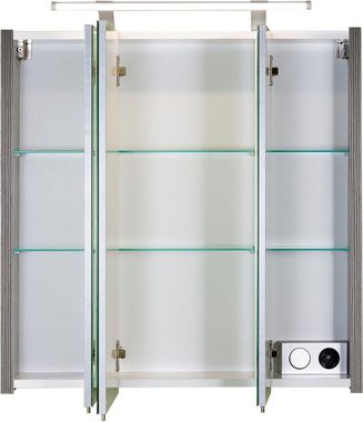 Schildmeyer Spiegelschrank Dorina Breite 70 cm, 3-türig, LED-Beleuchtung, Schalter-/Steckdosenbox