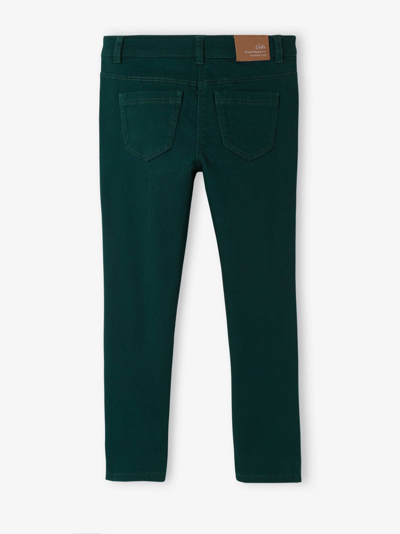 Pantalon slim fille Morphologik tour de hanches LARGE vert