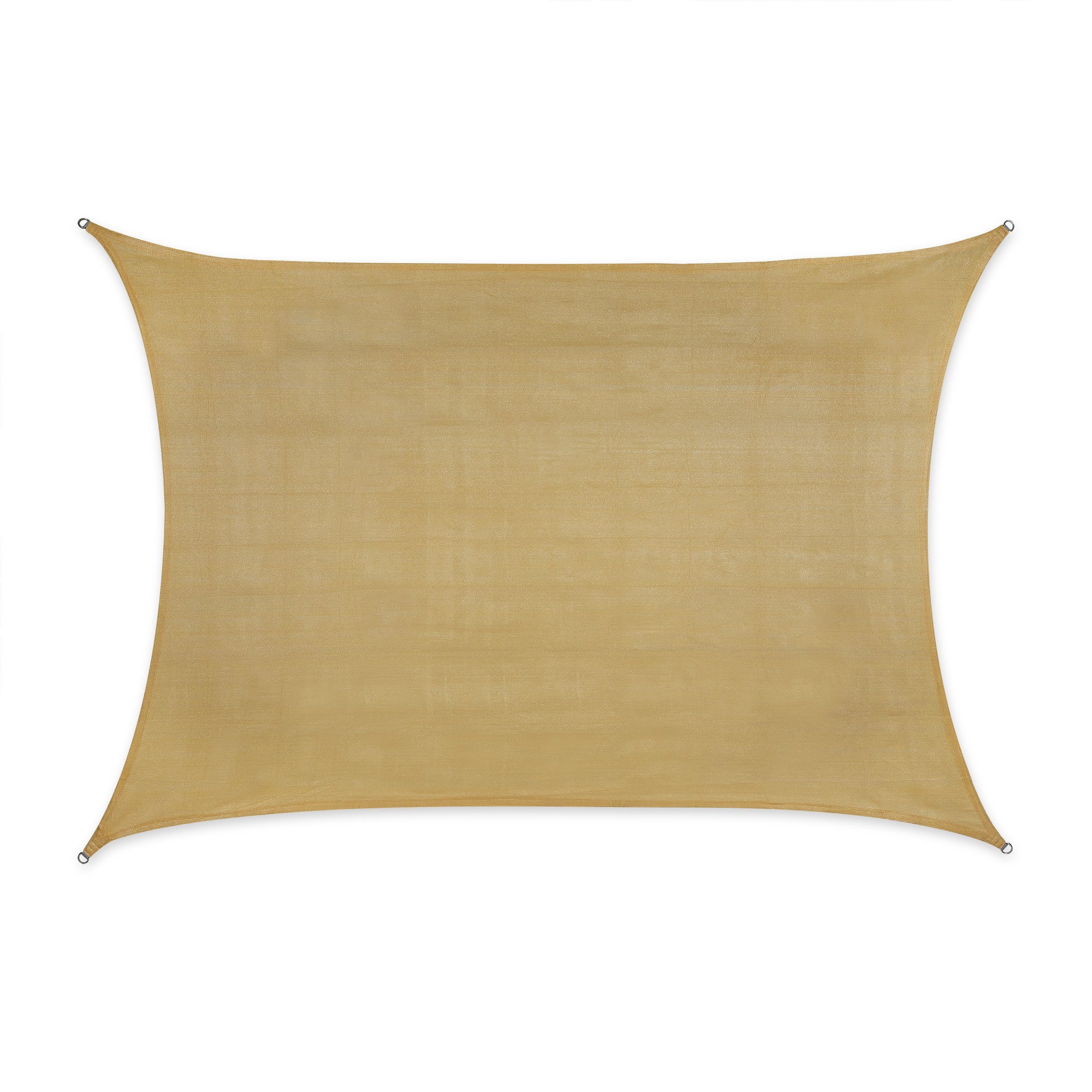 relaxdays Sonnensegel Rechteckiges HDPE Sonnensegel sand, 2 x 3 m