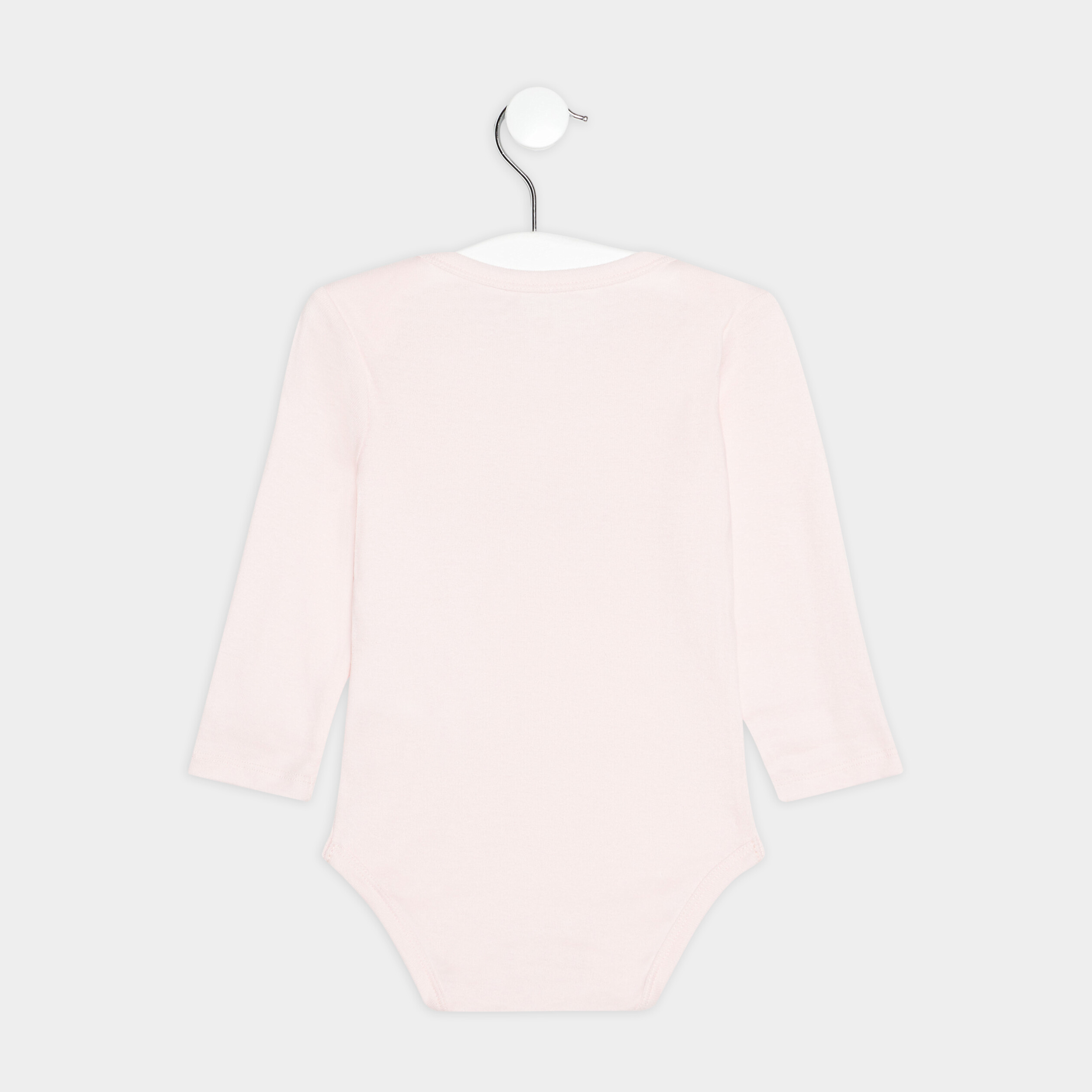 Lot 5 bodies US coton manches longues rose clair bébé fille | La Halle