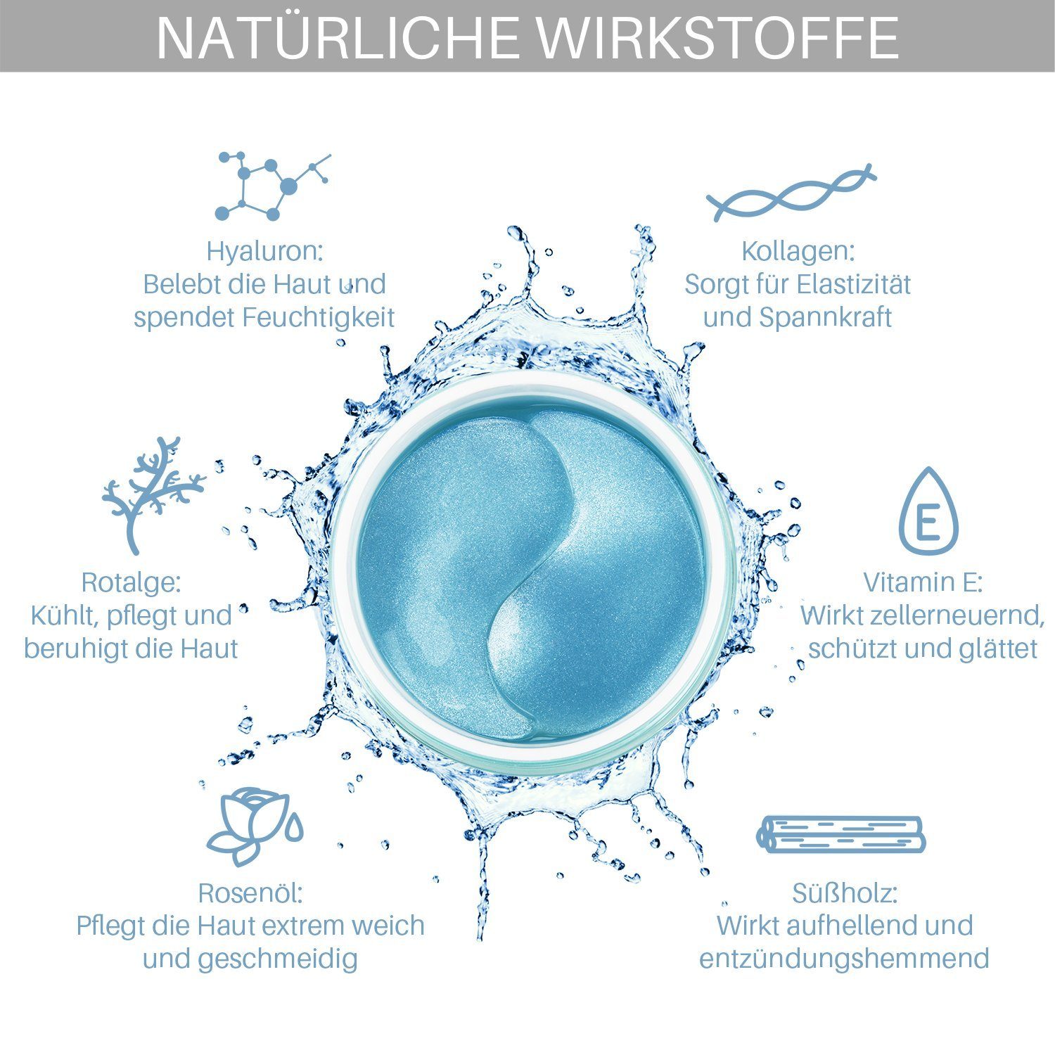 verdoyer Augenpads Augenpads gegen Augenringe, Tränensäcke & Fältchen 30 Paar Anti Aging, 30-tlg.