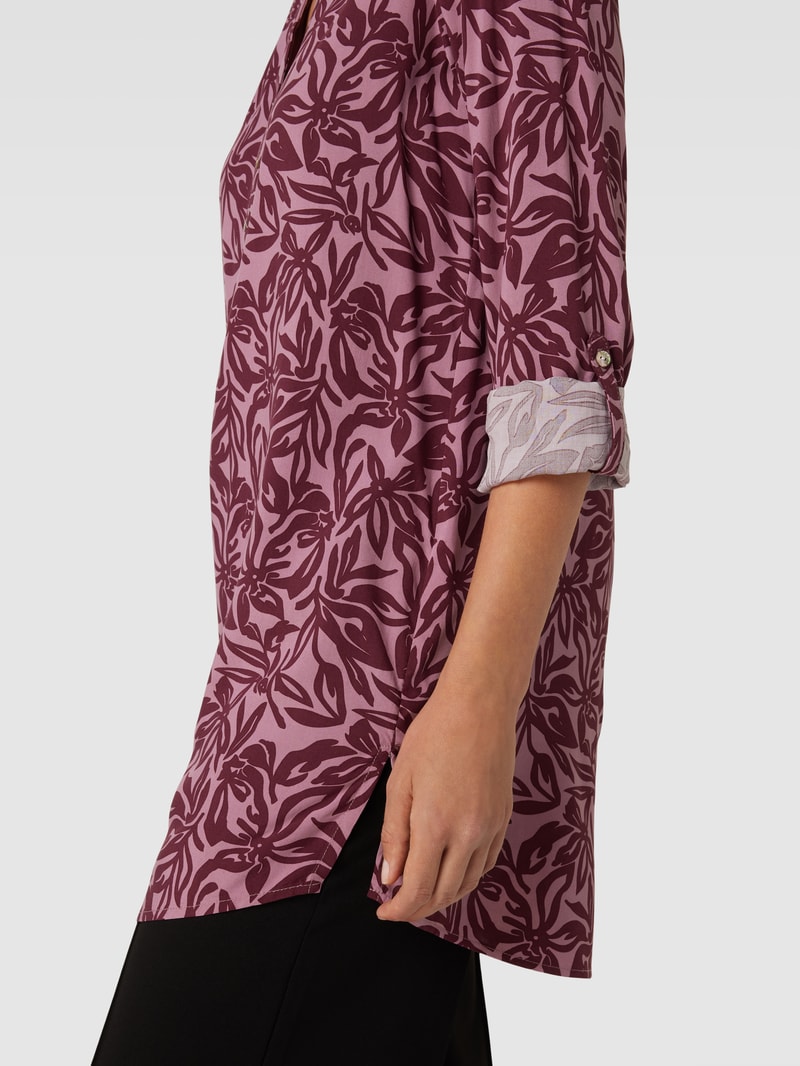Tunika aus Viskose mit Allover-Muster in mauve