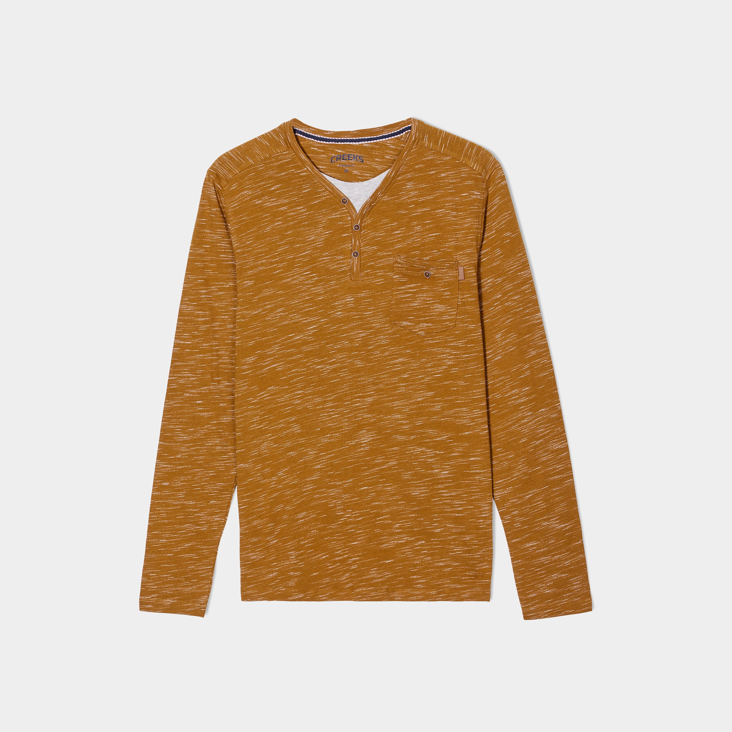T-shirt manches longues Creeks marron homme | La Halle