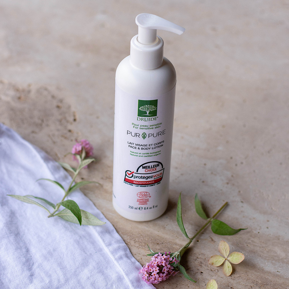 druide Lait Visage et Corps hypoallergénique Pur&Pure Lait hypoallergénique peaux sensibles, femmes enceintes et allaitantes | Druide