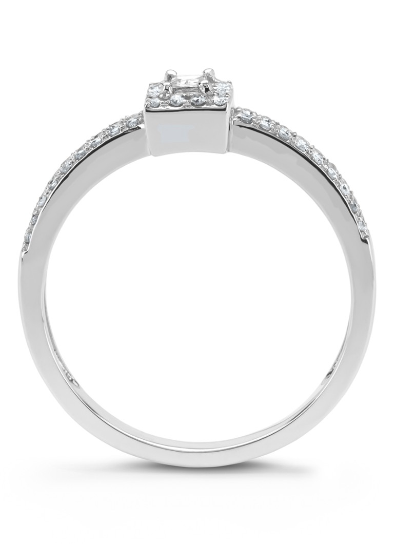 Inel cu vârf de diamant din aur alb, diamant de 0.26ct, Petite Romance