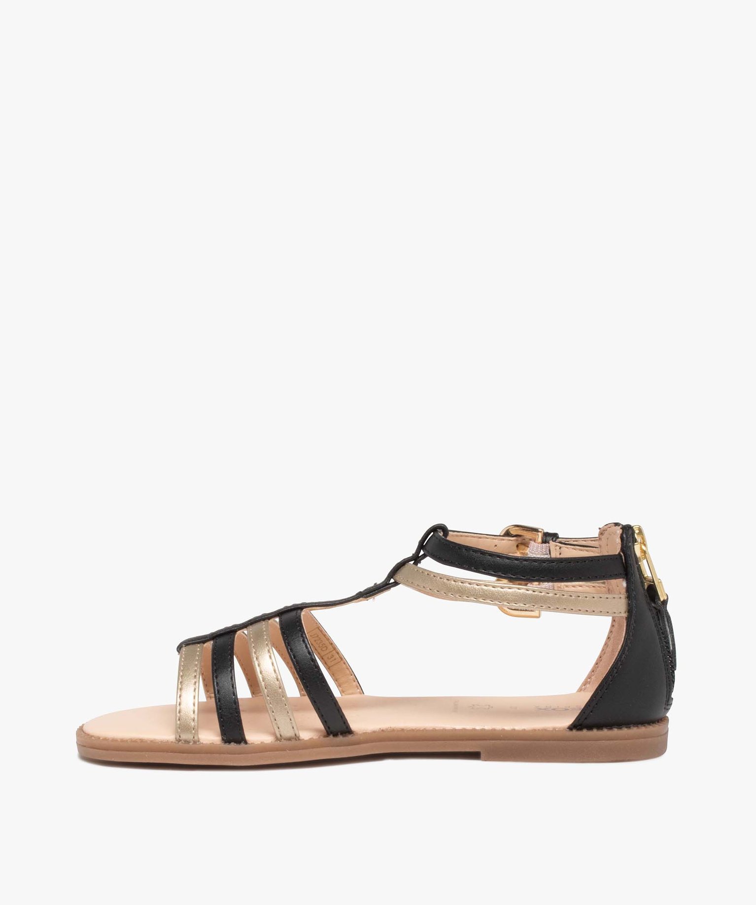 Sandales fille zippées à brides métallisées – Geox noir | GEMO