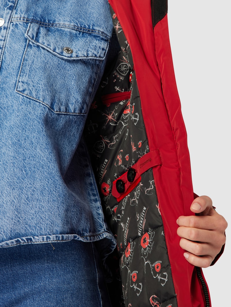 Jacke mit Label-Applikation Modell 'Cucilla' in dunkelrot