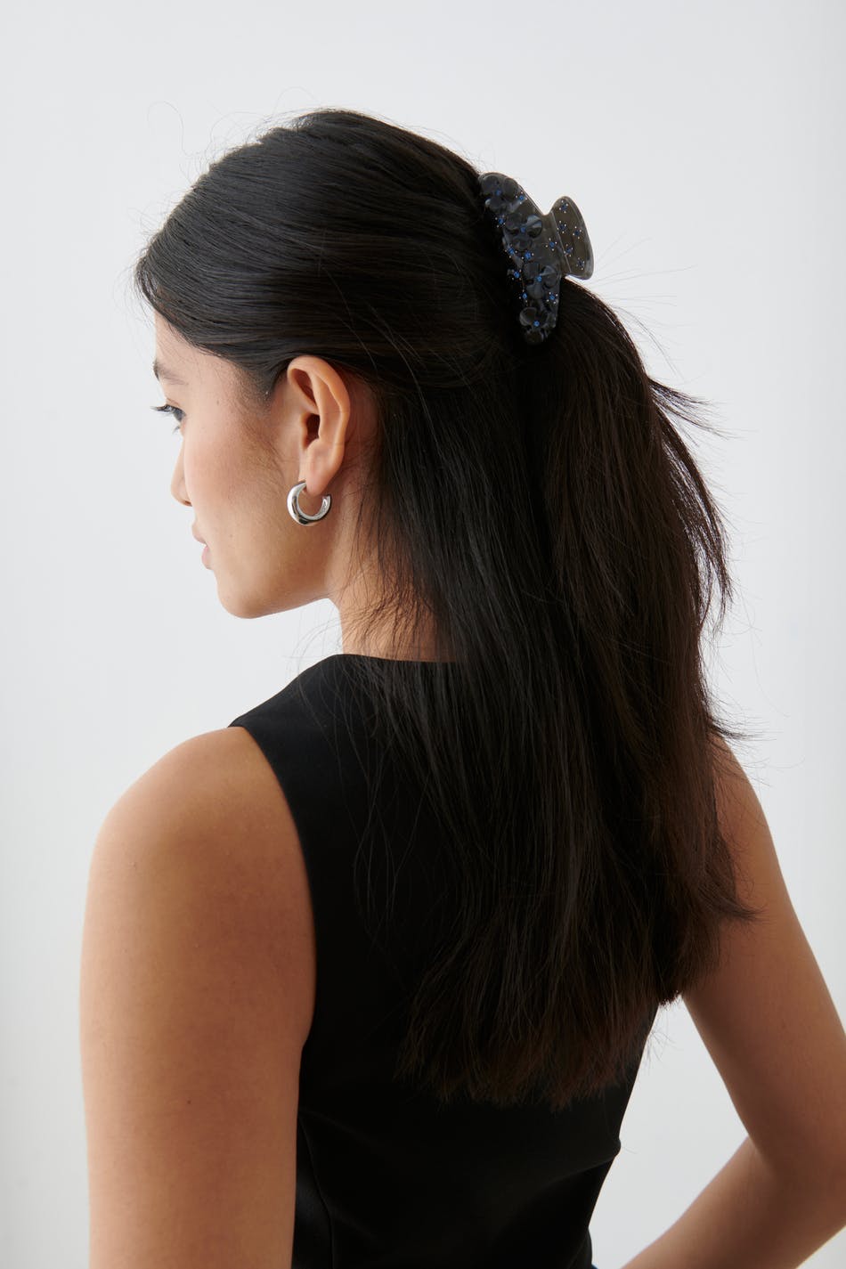 Diamond flower hair clip