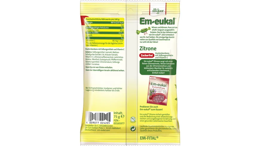 Em-eukal Zitrone Hustenbonbons 75 g