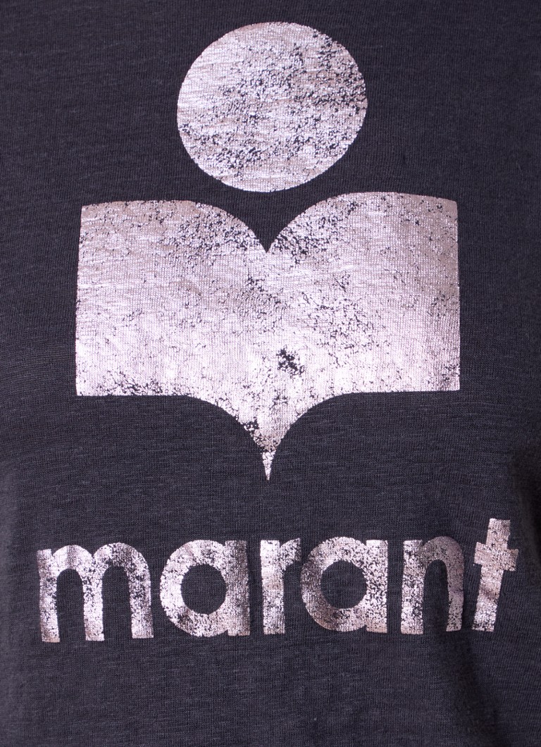 Μπλούζα Isabel Marant Zewel από λινό με τύπωμα λογότυπου