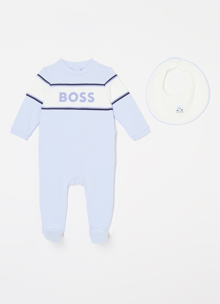 HUGO BOSS bērnu kombinezona komplekts ar priekšautiņu dāvanu kastītē, 2 gabali