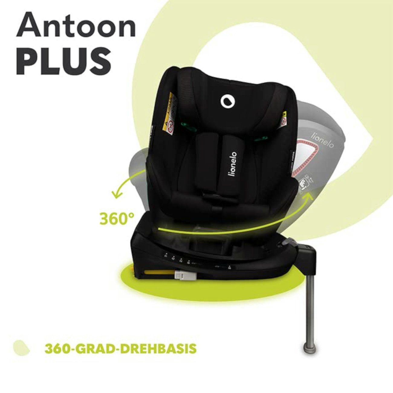 lionelo Autokindersitz ANTOON PLUS, ab: ab Geburt, bis: bis 3 Jahre, ab: 0,00 kg, bis: 18,00 kg, (einstellen), I-Size ISOFIX 360° Liegeposition 0 bis 18kg