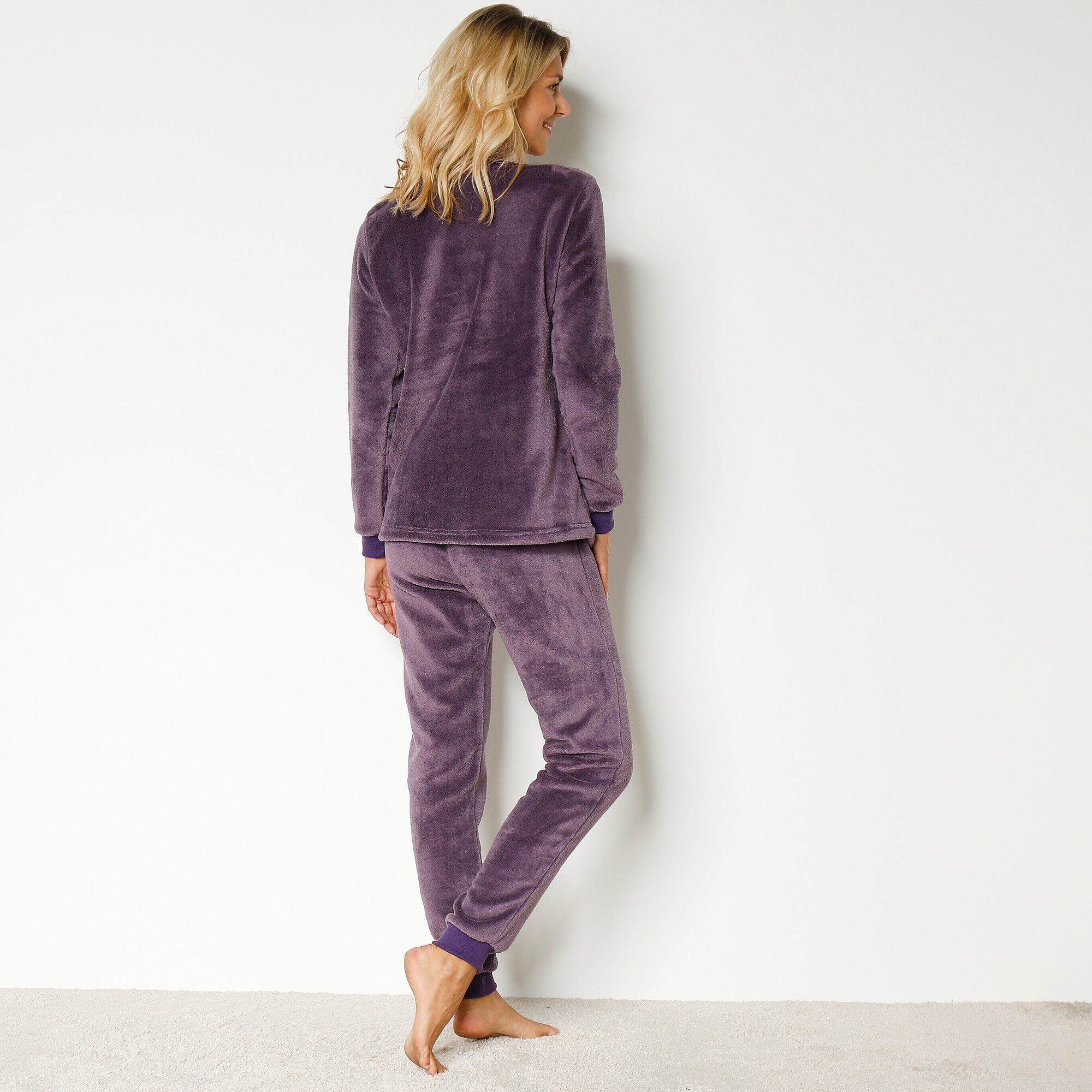 Pyjama manches longues maille polaire 