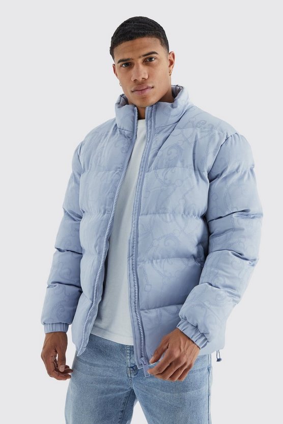 Satin-Steppjacke mit Trichterkragen