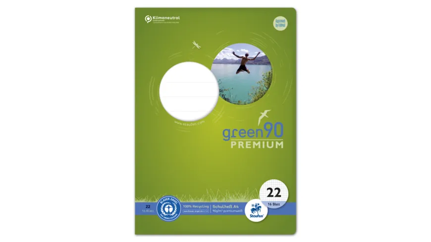 Ursus Green Premium Heft A4 16 Blatt Lineatur 22 kariert