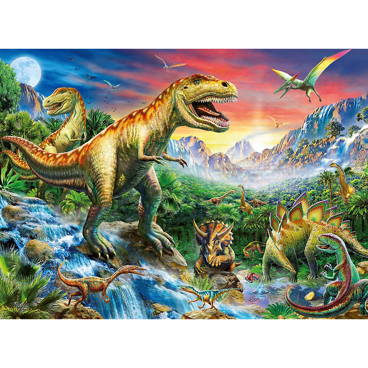 Puzzle, 100 Teile XXL, 49x36 cm, Bei den Dinosauriern