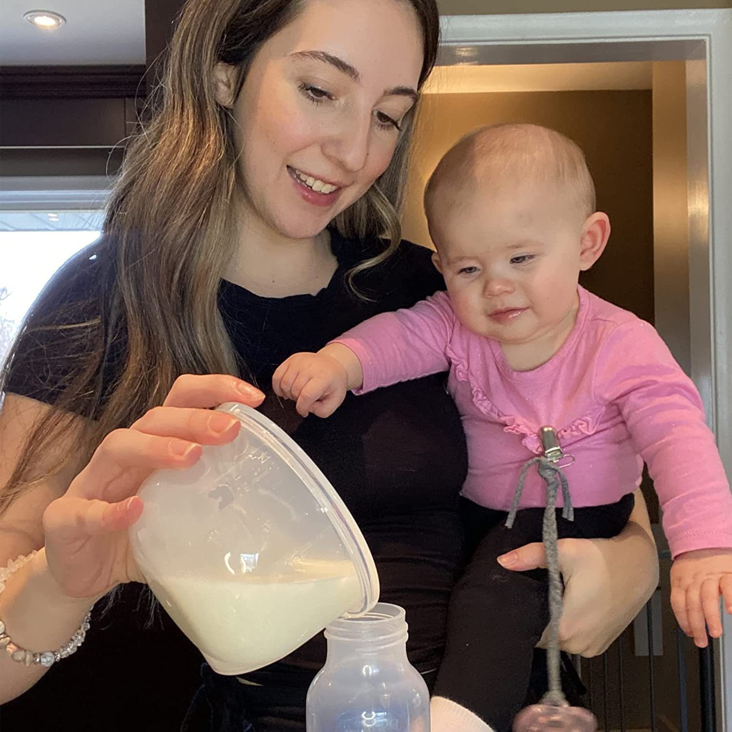 JUNG Elektrische Doppelmilchpumpe Bellababy elektrische Doppelmilchpumpe, mit Touchscreen-LCD-Display, Handmilchpumpe, Abpumpen Muttermilch, Milch, Stillen Brust Mutter, Muttermilchpumpe, Muttermilch Behälter, Flasche, LCD-Display, tragbare, Mobil, i