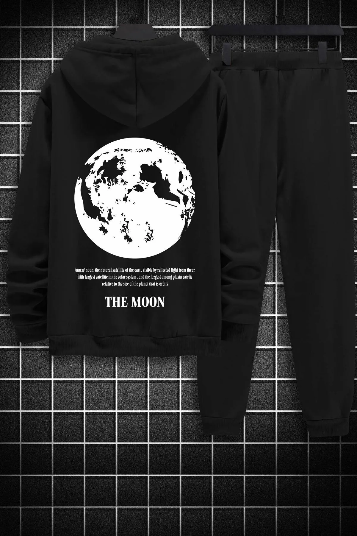 uyguntarz  Unisex-Trainingsanzug-Set mit speziellem Design „The Moon“, bedruckt oben und unten