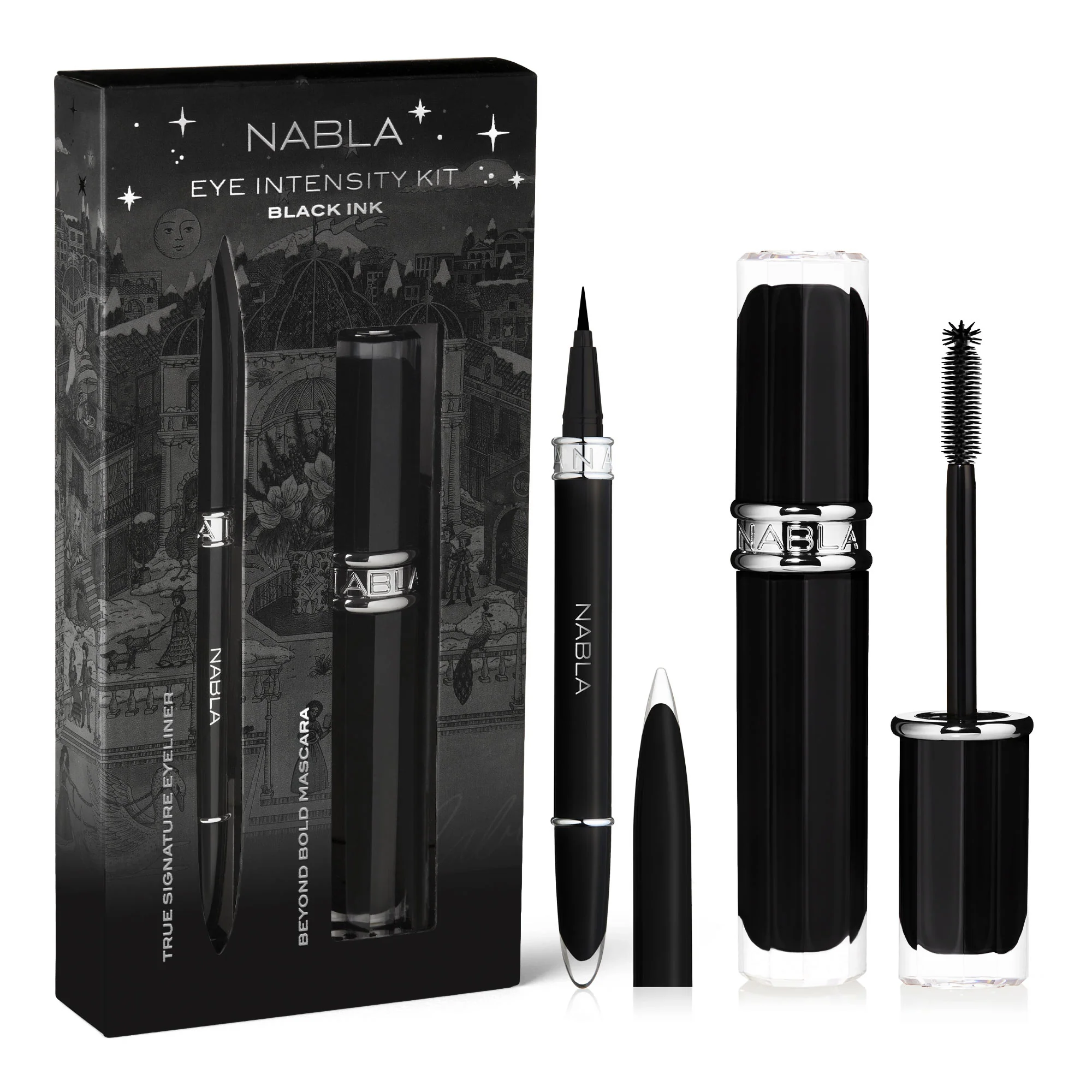 True Signature Eyes x Beyond Bold - Kit de intensidad para ojos - Set de maquillaje, máscara de pestañas y delineador de ojos