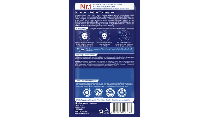 Schaebens Retinol Tuchmaske