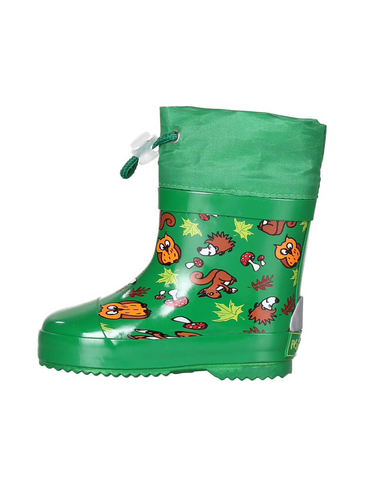 Playshoes Gummistiefel Halbschaft Waldtiere gefüttert in Grün günstig kaufen