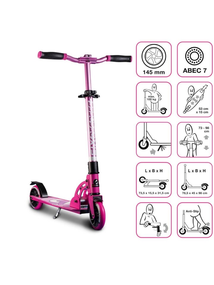 SIX DEGREES Roller Scooter Aluminium Junior 145 mm pink, ab 6 Jahre günstig kaufen onesize