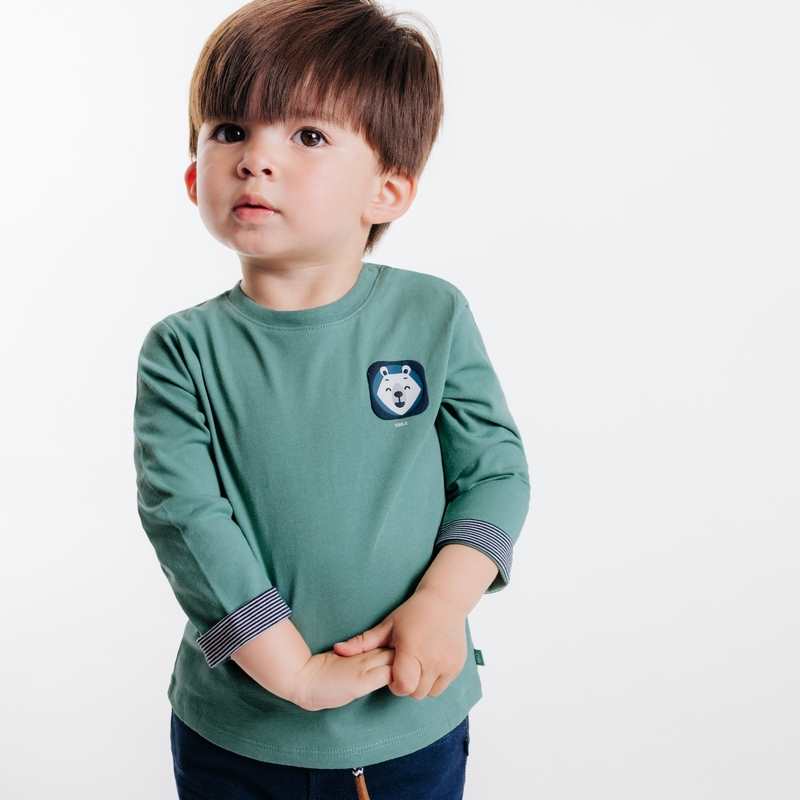 T-shirt ours vert bébé garçon