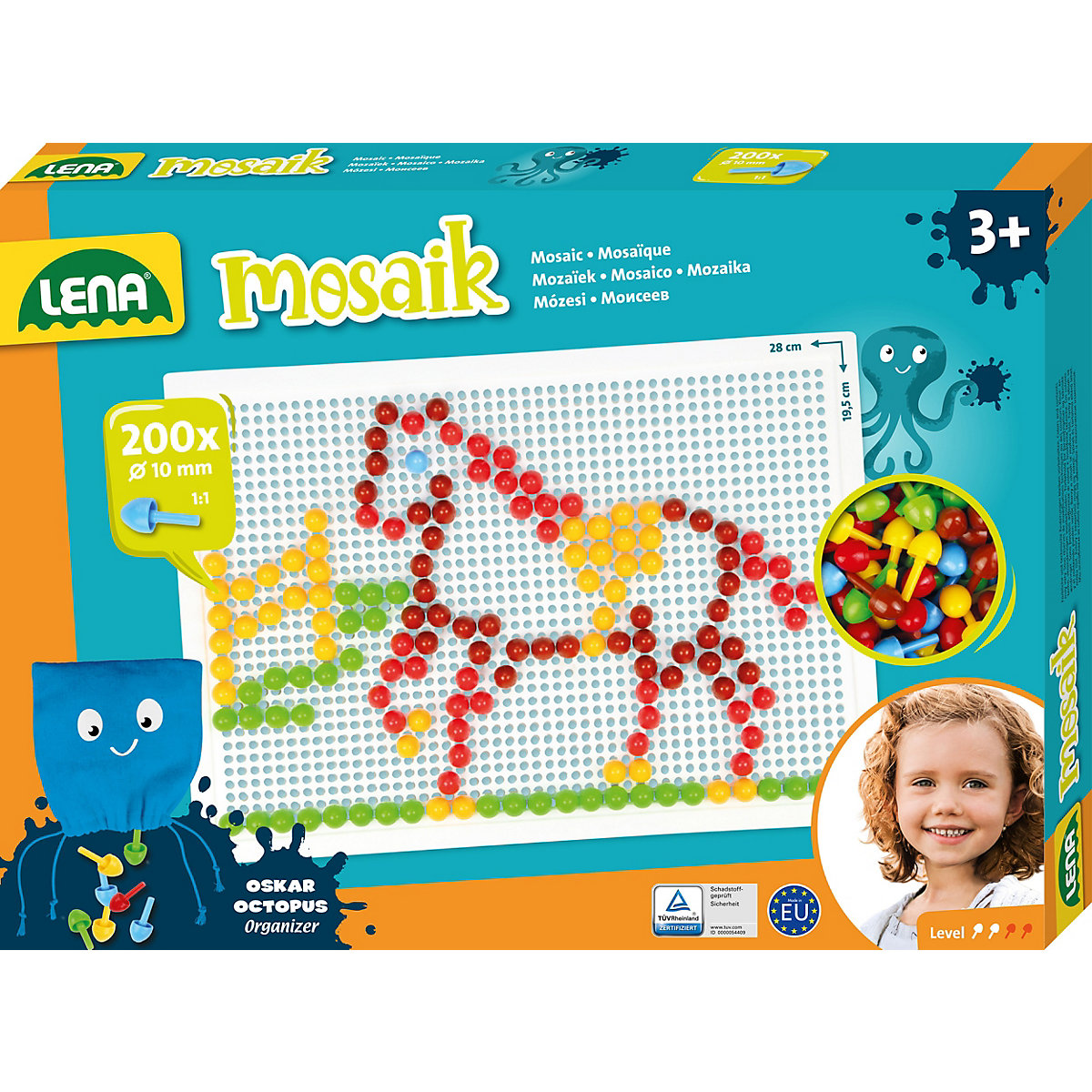 Mosaik Set color, 10 mm, 200 Stecker