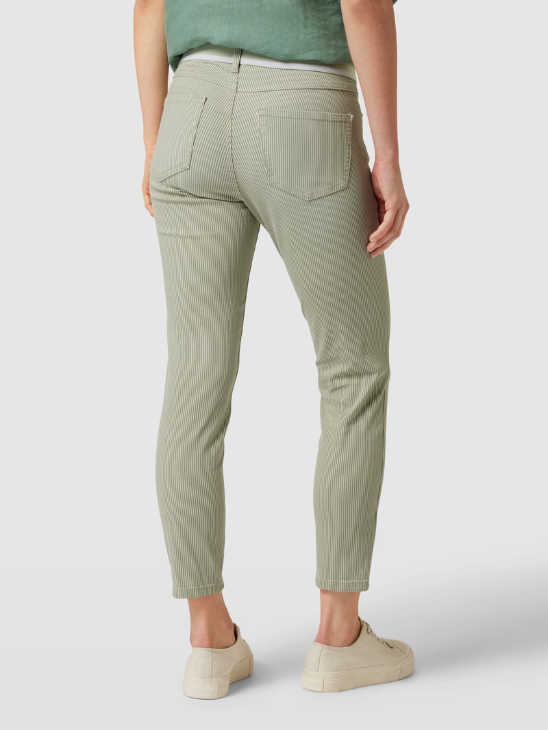 Jeans mit Streifenmuster Modell 'Ornella' in khaki