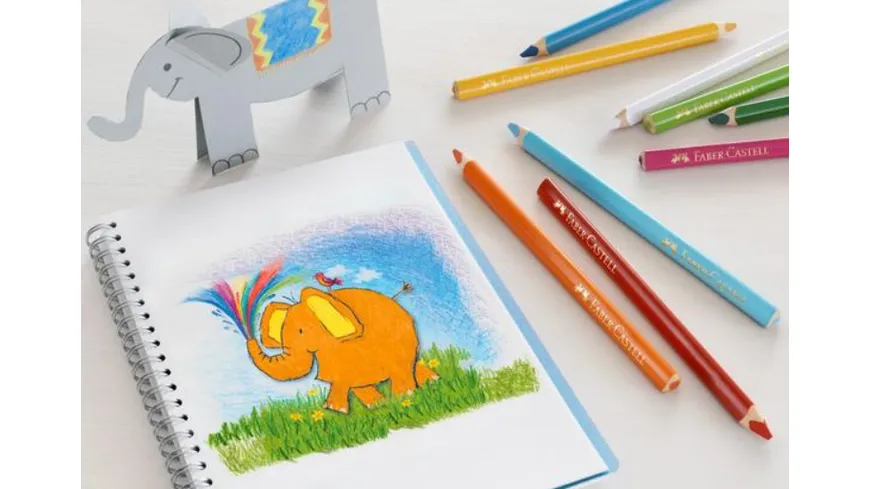 FABER-CASTELL Jumbo Dreikant-Buntstife 6er Etui