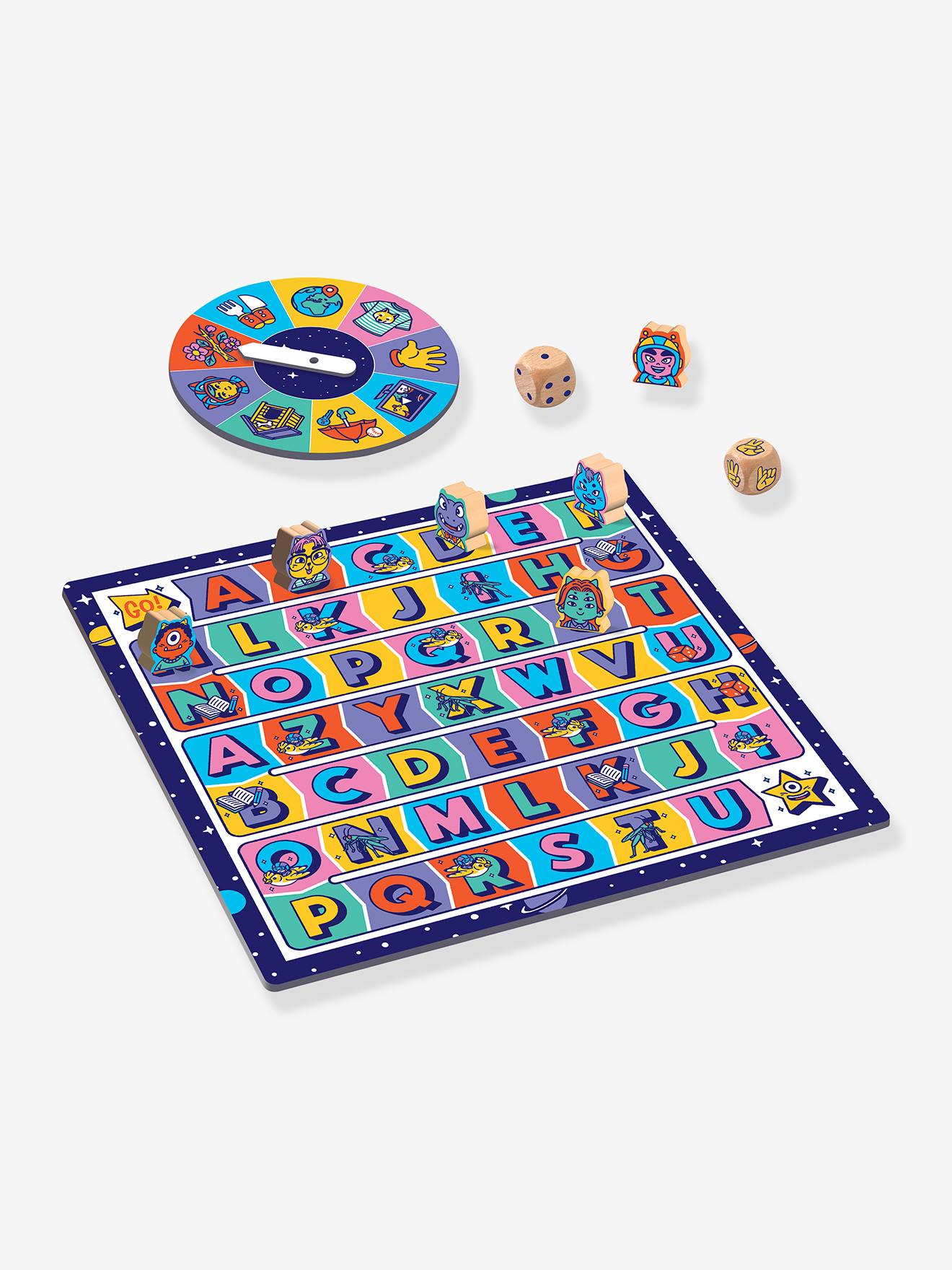 Djeco Kinder Wortschatz-Spiel ABC RAPIDO DJECO - blau