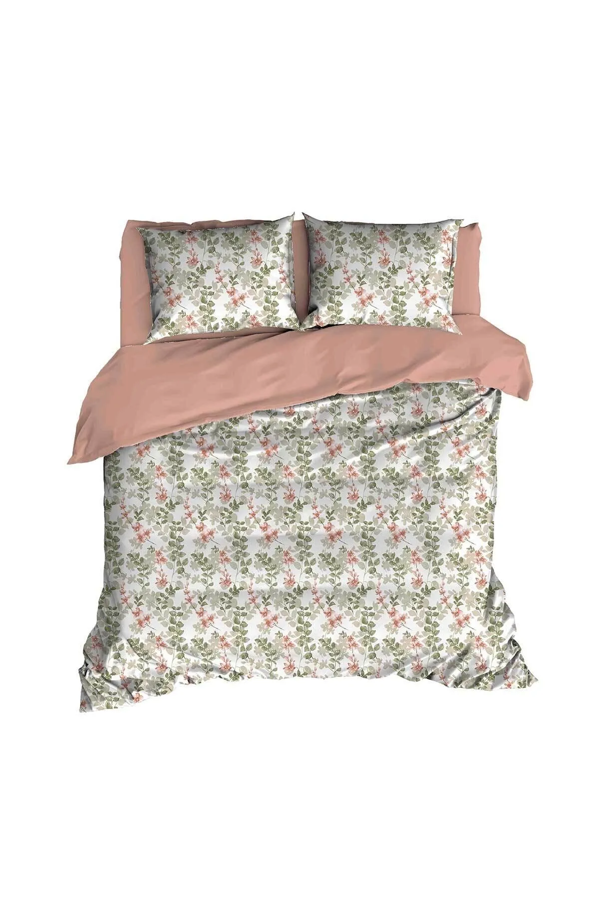 Elart  Bettbezug-Set aus Baumwolle für Einzelbett, 3-teilig, Flores-Pulver