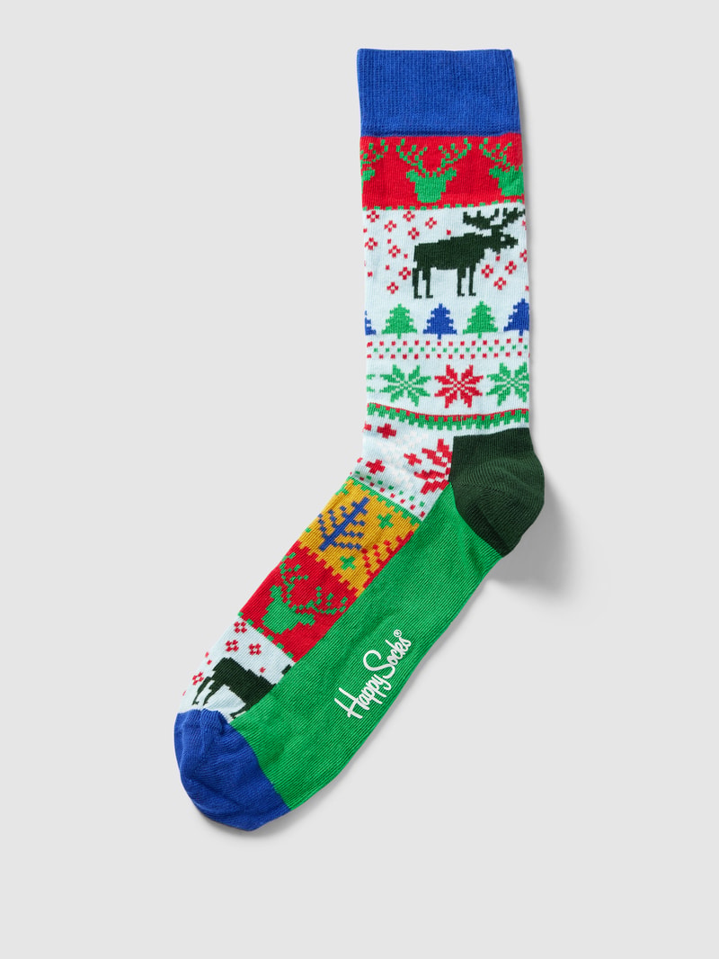 Socken mit Motiv-Print in grün