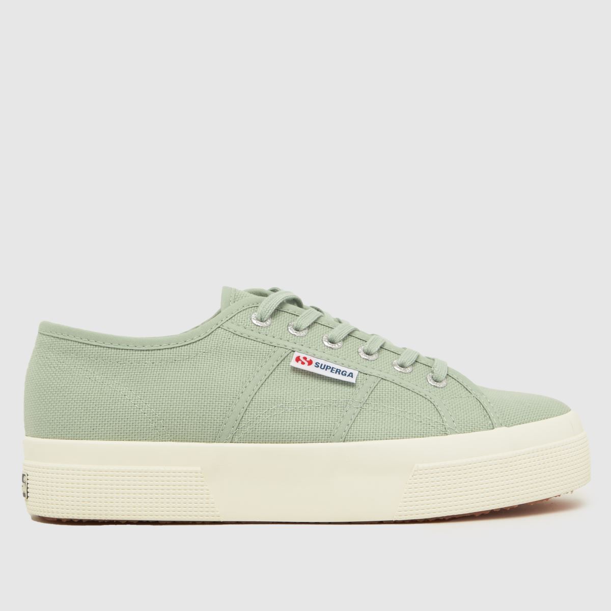 Superga 2740 középmagas platformos cipő világoszöldben